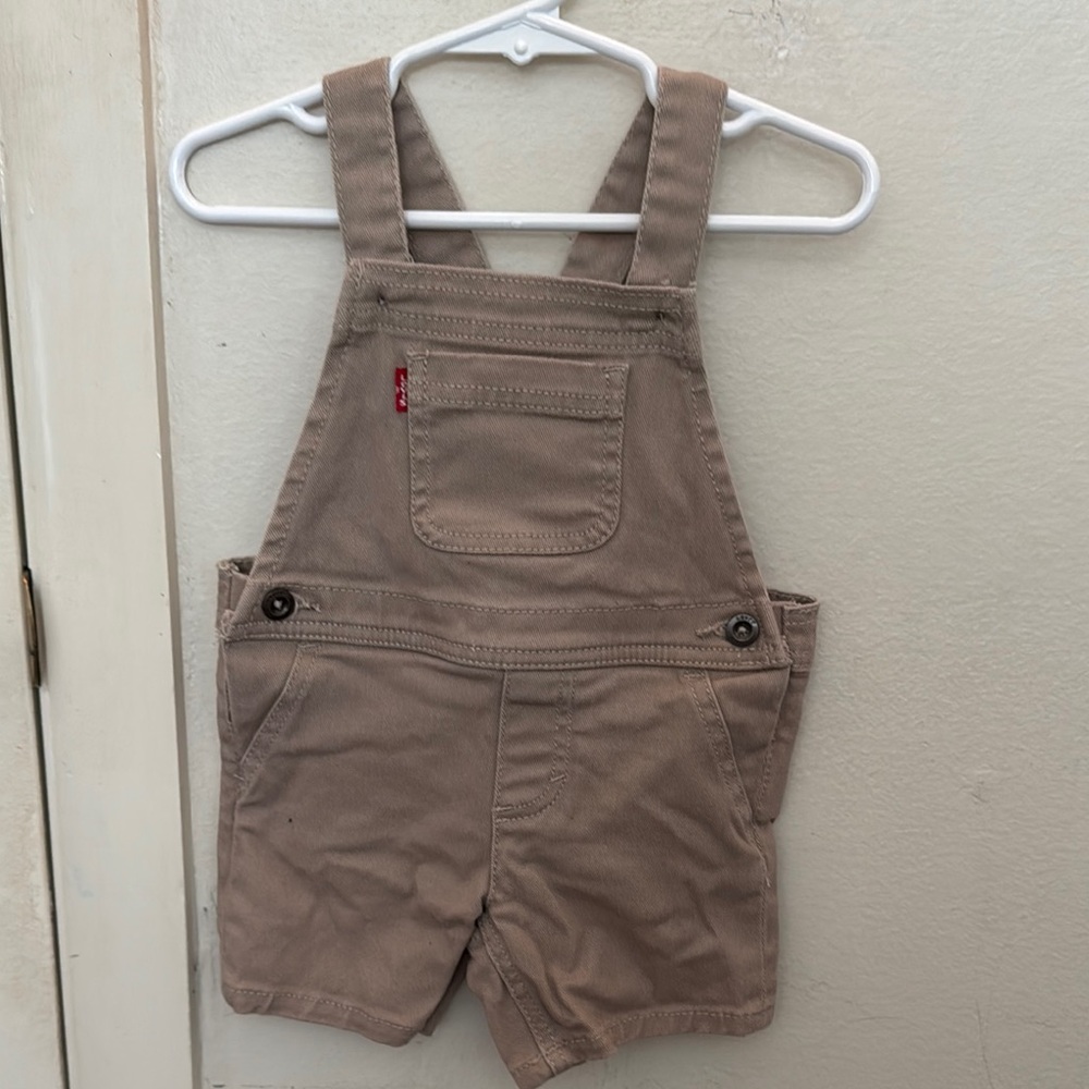 Levi's Tan Short Overalls with Adjustable Straps